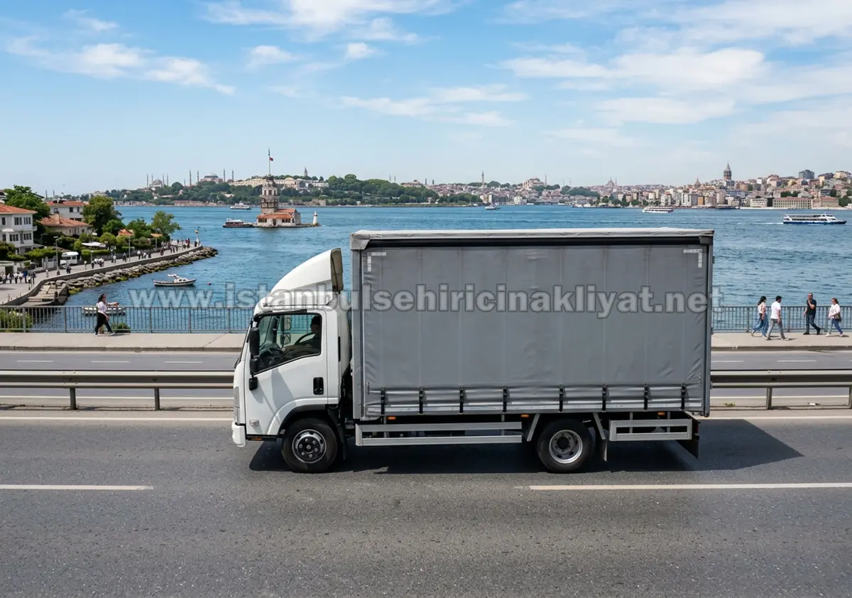 Orta ölçekli kapalı kasa kamyon nakliye aracı